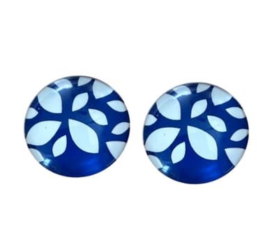 Clip oorbellen- Blauw- 2.5 cm- Geen gaatje- Charme Bijoux