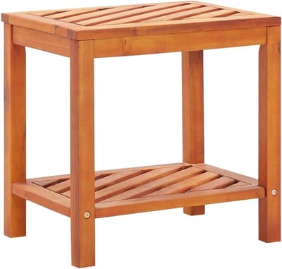 Bijzettafel Hout - Nachtkastje Plantenstandaard - Opbergen Decoreren - Diagonaal Patroon - 45 x 33 x 45 cm - Bruin