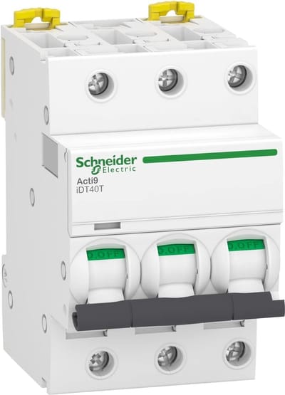 Modulaire Stroomonderbreker - Veiligheidsschakelaar - Leidingen Beveiligen - D-curve 6kA - 3P 10A - Grijs