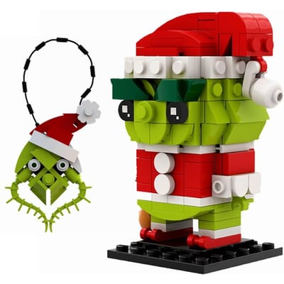 Blocs de Noël Monstres Verts Grincheux Set Figurine Jouets pour Enfants idéal pour les Cadeaux de Noël des Enfants