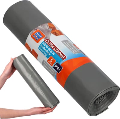 Ravi Serie - Bouwafvalzakken - 300 L - Grijs - 5 stuks