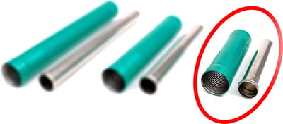 verlengset small, 420mm-320mm rookafvoerpijp toyotomi zibro ff kachel binnenbuis en buitenste buis