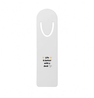 Hacebo® - life is better with a duck metalen boekenlegger - Eend - eenden liefhebbers - verjaardag - cadeau - kado - geschenk Bladwijzer boekenleggers - 12.7 cm x 3.2cm