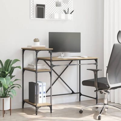 vidaXL Bureau Artisan Eiken Bewerkt hout 105 x 50 x 90 cm