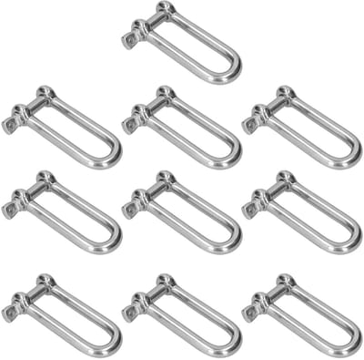 Lange D-sluiting - Kabelconnector - Ketting Bevestigen - Roestvrij Staal - 10 stuks M4 - Zilverkleurig