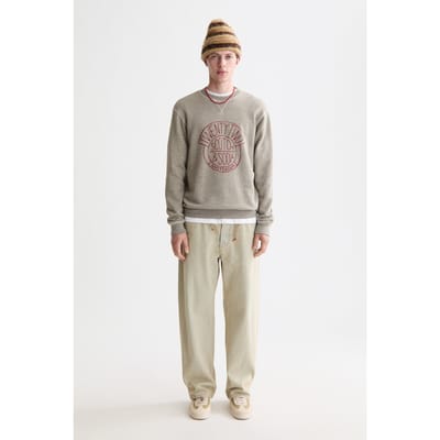 Scotch & Soda Denim Washed Artwork Sweatshirt Grey Melange Maat: S | Sweaters Outlet | Heren | Grijs