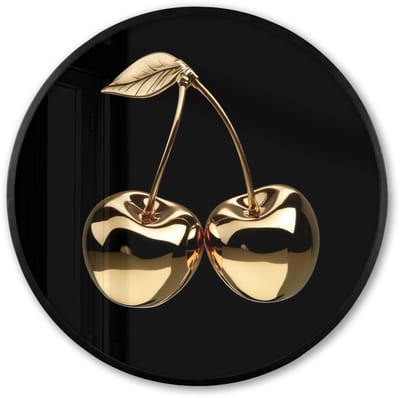 Poster in lijst Rond - Fotolijst 60x60 cm - Posters - Kersen - Zwart - Goud - Chrome - Ronde posterlijst zwart - Decoratie - Wanddecoratie woonkamer - Muurdecoratie slaapkamer