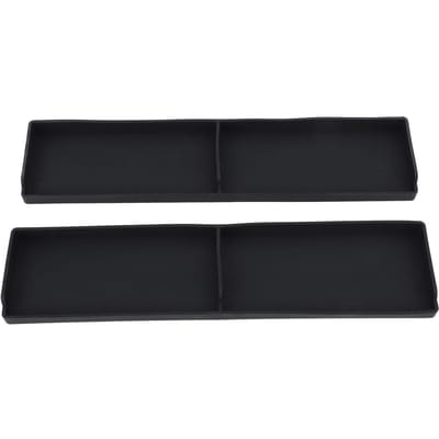 2 STUKS Kookplaatplank Siliconen Kruidenrek Magnetische Achterkant 2 Zones Gemakkelijk Schoon te Maken Opbergorganizer voor Black black