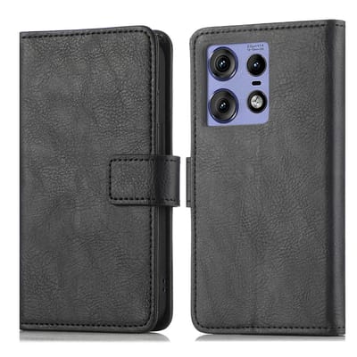 imoshion Hoesje - Geschikt voor Motorola Edge 50 Pro - Luxe Bookcase - Zwart