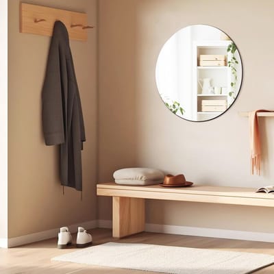 Ronde Frameloze Badkamerspiegel 50 cm - HD Spiegelglas Wandspiegel voor Hal, Woonkamer, en Slaapkamer