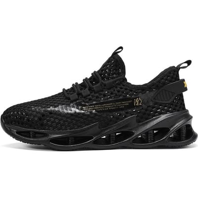 Herenschoenen Zomer Nieuwe Ademende Mesh Holle Tennisschoenen Man Hardloopsneakers Casual Sport Wandelschoenen Tenis Masculino 40 zwart