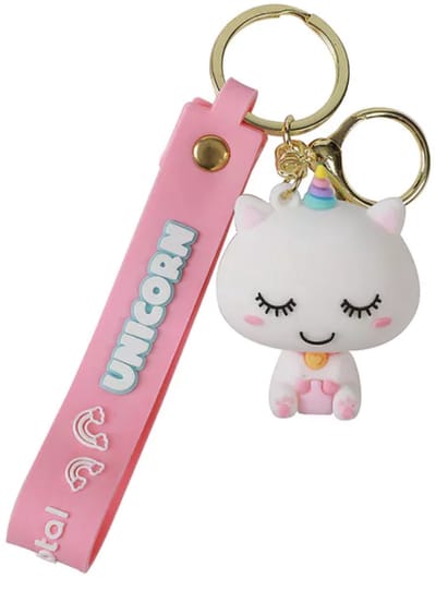 iTotal Sleutelhanger Lanyard EENHOORN Keychain UNICORN Plastic and Metal 4x4.5cm