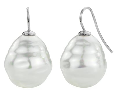 Traveller Oorbellen - Hangers - Zilverkleurig - Barokparels - Wit - 20x17 mm - 119004