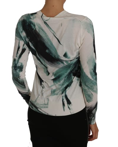 Dolce & Gabbana Dames-Trui, Wit Zijde Vest, Lichtgewicht Paint Stroke