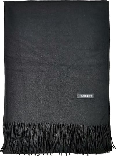 B Brand Cashmere langwerpige Sjaal/Omslagdoek zeer zacht en comfrotabel Zwart