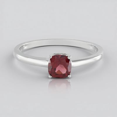 Cavill - Zilveren Damesring 925 Sterling Zilver Platinum Verguld - Mozambique Granaat 0,973 ct Kussen Geslepen - Elegant & Antiek