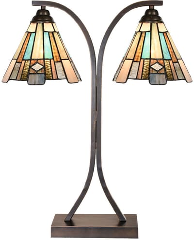 Lumilamp Tiffany Tafellamp 48x19x57 cm Bruin Glas
