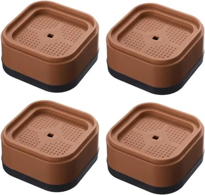 Wasmachine Voetjes - Anti Trilling Mat - Stil Gebruik - Schokabsorberend - 4 stuks - Bruin