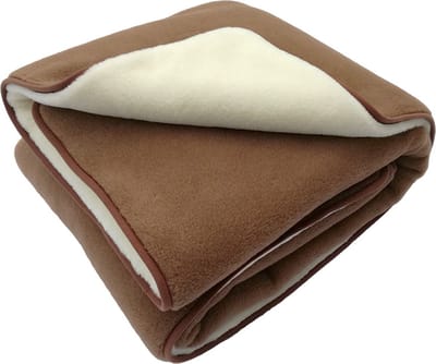 Wollen Deken 200x220cm 100% zuivere Australische Merino scheerwol DUBBELE DIKTE 900 g/m² Woolmark certificaat – Vanilla Choco - Wasbaar en antiallergisch - ZACHT en WARM