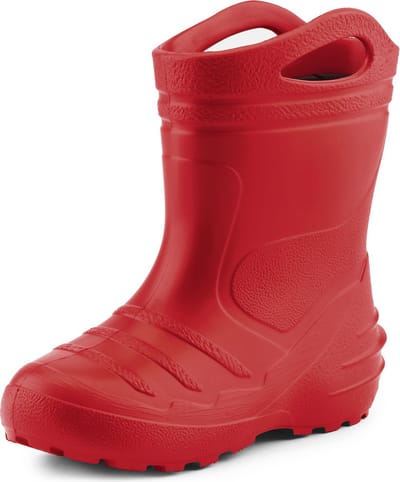 Ladeheid LA-KL-051 Kinder Regenlaarzen - Rubber - met Binnenschoen en Grepen - Waterdicht - EVA - Wasbare Binnenschoen – Rood – 33