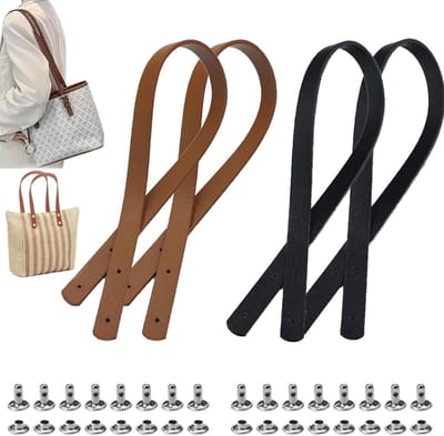 longziming -Tasjeshandvatten - Handvat Set - Tas Accessoires - Eenvoudige Montage - Extra Stevigheid - Leer En PU - Tijdloos Design - Dagelijks Gebruik - 4 Stuk