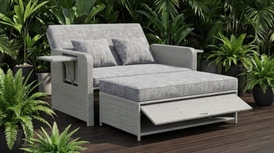 Zonneligbed 2 Personen 166x166x55 cm - 166x166x55 cm - Zwart - Medahomestore