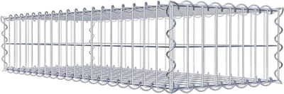 Draadkorven voor stenen - Vulbare manden - Tuin decoreren - Roestbestendige coating - 100 x 20 x 40 cm - Zilverkleurig