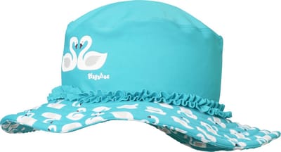 Playshoes - UV-zonnehoed voor meisjes - lichtblauw zwanen - maat M (51CM)