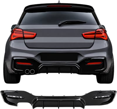 Achterbumper Diffuser Geschikt Voor BMW 1 Serie F20 F21 LCI 2015-2019 – Glanzend Zwart Sport Look