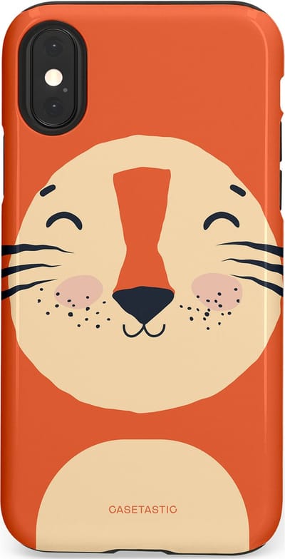 Casetastic hoesje geschikt voor Apple iPhone X / Apple iPhone XS - Dubbellaagse bescherming - Knuffelkopjes tijger - Fashion Case - Terracotta Zand
