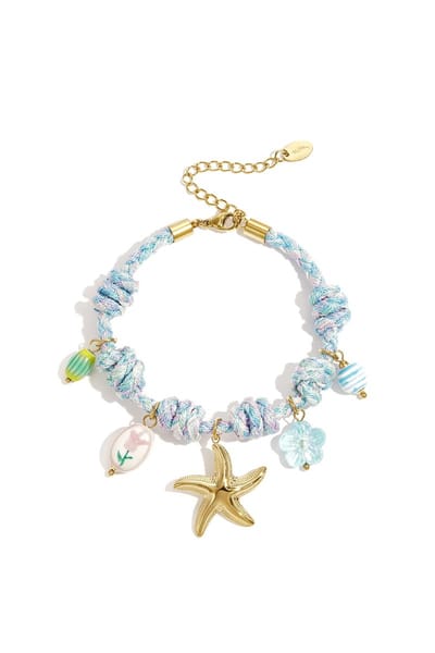 Armbanden met touwbedeltjes, hartjes, zoete, romantische serie voor dagelijks gebruik, damessieraden | Blauw