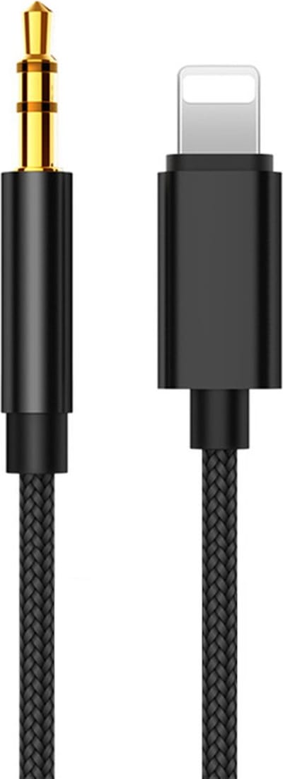 ThunderGold Aux Kabel Auto geschikt voor iPhone - Headphone Jack Audio Aux Kabel - 3,5 mm - 1 Meter - Zwart gevlochten
