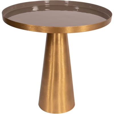 Padiro ronde bijzettafel Ø 51 x 50 cm - grijs - Modern Art-Déco Glamour Look - ijzeren onderstel - opstaande rand