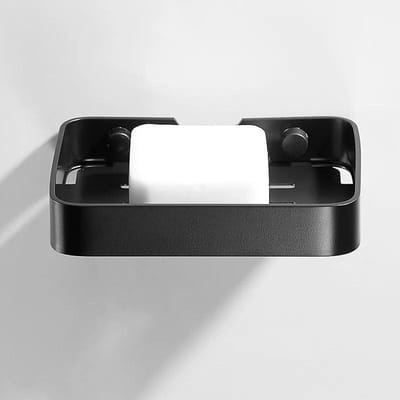 Zeepbakje Opslaghouder Zwart Aluminium Badkamer Zeephouder Douche Wandmontage Decoratieve Zeepbakjes Box Mand Vierkant zwart