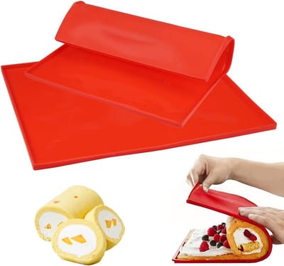 Set van 2 Silicone Bakmatten voor Zwitserse Rollen, 31 x 26 cm, Antiaanbak, BPA-vrij, Perfect voor Bakken en Koken
