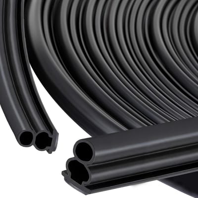 Thijox - Zelfklevende Raamafdichting, Tochtstopper en Geluidsisolatie, Rubber Profielen voor Deur en Raam, Gepantserde Afdichting, 10m, Zwart