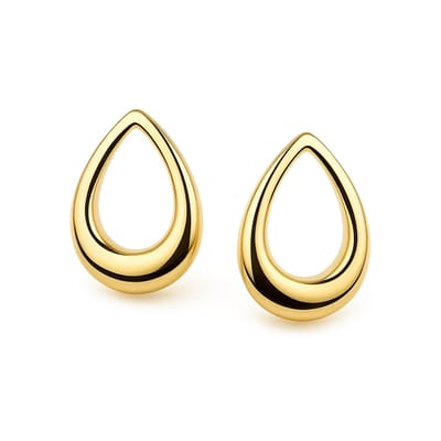 Oorbellen Dames goudkleurig - Druppels Oorstekers - Delicaat Goudkleurig Echt Zilveren Druppels Oorbellen - Amona Jewelry