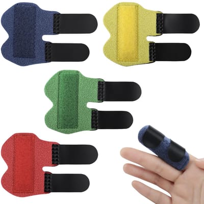 Pack van 4 vingersteunen - kinder-vingerondersteuningsrails - verstelbare vingerstabilisatoren voor gewonde vingers - pijnverlichting bij sportblessures - artritis of tendinitis.