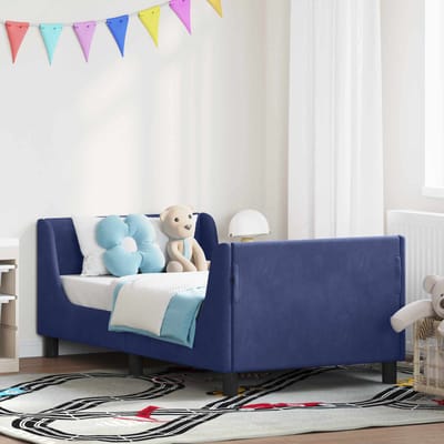vidaXL - Kinderen - bedframe - met - hoofdboard - Politieblauw - 80 - x - 160 - cm