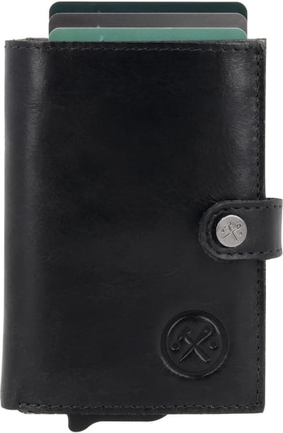Hide & Stitches Porto Safety Wallet - Zwart