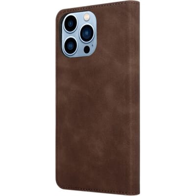 Coverzs telefoonhoesje geschikt voor Apple iPhone 14 Pro Max Luxe bookcase - donkerbruin - hoesje met ruimte voor pasjes - luxe design