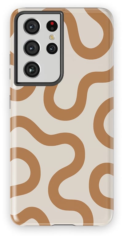 DripCase Motion Flow Tough Hoesje Samsung Galaxy S21 Ultra | Backcover met Mag | Trendy Design | Valbescherming | Warm Whisper