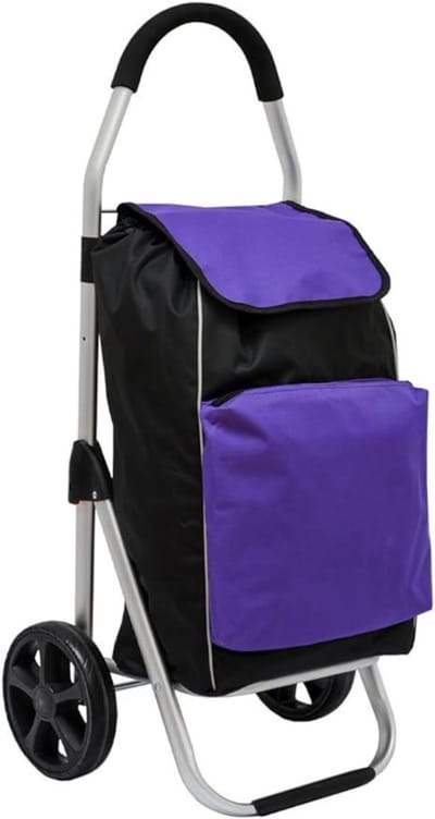 Thuys – Boodschappentrolley Met Koelvak – Boodschappenwagen – 43cm x 38cm x 100cm – Paars