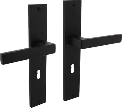 Intersteel Deurkruk Hera op schild 245x45 mm sleutelgat 56 mm mat zwart