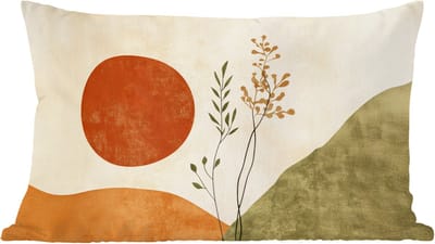 Sierkussens - Kussentjes Woonkamer - 60x40 cm - Zon - Abstract - Takken - Oranje