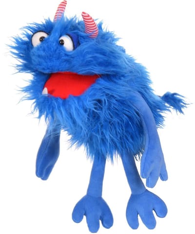 Living Puppets – Handpop Schmackes, 35 cm | Monster to go met beweegbare mond | Inclusief papieren zak | Vanaf 3 jaar