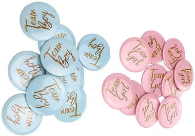Dailygoody - Gender Reveal Button Pin - Decoratieve Badge - Metaal - Blauw Roze - Feestaccessoire - Geschikt voor Gender Reveal Party