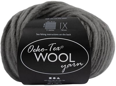 Creativ Company wolgaren grijs - 50m bol wol voor breien en haken.