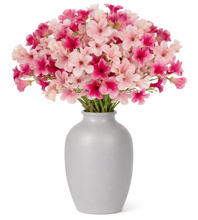 Mica Decorations Boeket Kunstbloemen Petunia takken - H89 cm - roze en lichtroze - 8x stelen - met kleine bloemetjes