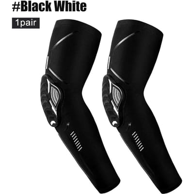 1 Paar Sport Schokbestendig Elleboogsteunkussen Elleboogbrace Arm Compressiemouw voor Buiten Basketbal Voetbal Fiets Beschermer XXL
